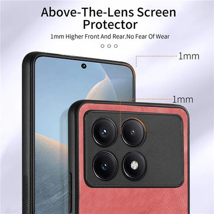 D2 For Xiaomi Redmi K70E 5G / Poco X6 Pro 5G Ring Holder Phone Case PU Leather+TPU Card Holder Phone Cover