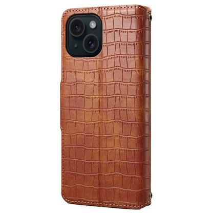 For iPhone 14 Case Crocodile Texture Leather Phone Cover with Wallet Card Slots