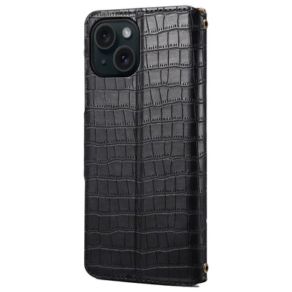 For iPhone 14 Case Crocodile Texture Leather Phone Cover with Wallet Card Slots