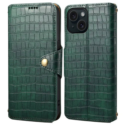 For iPhone 14 Case Crocodile Texture Leather Phone Cover with Wallet Card Slots