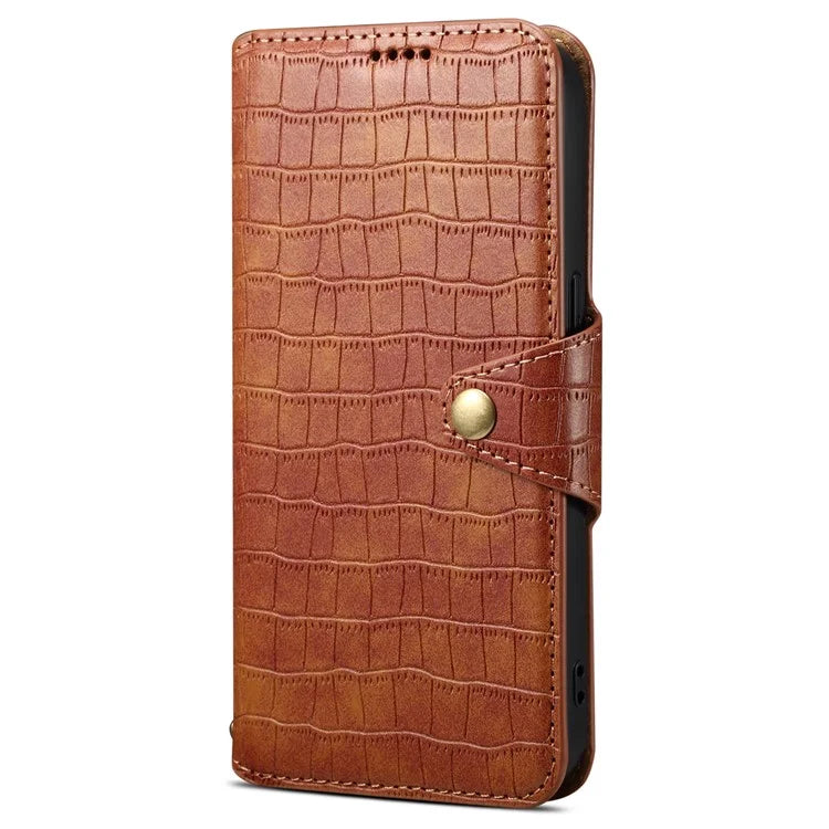 For iPhone 13 Pro Max Leather Cover Crocodile Texture Anti-Drop Wallet Phone Case