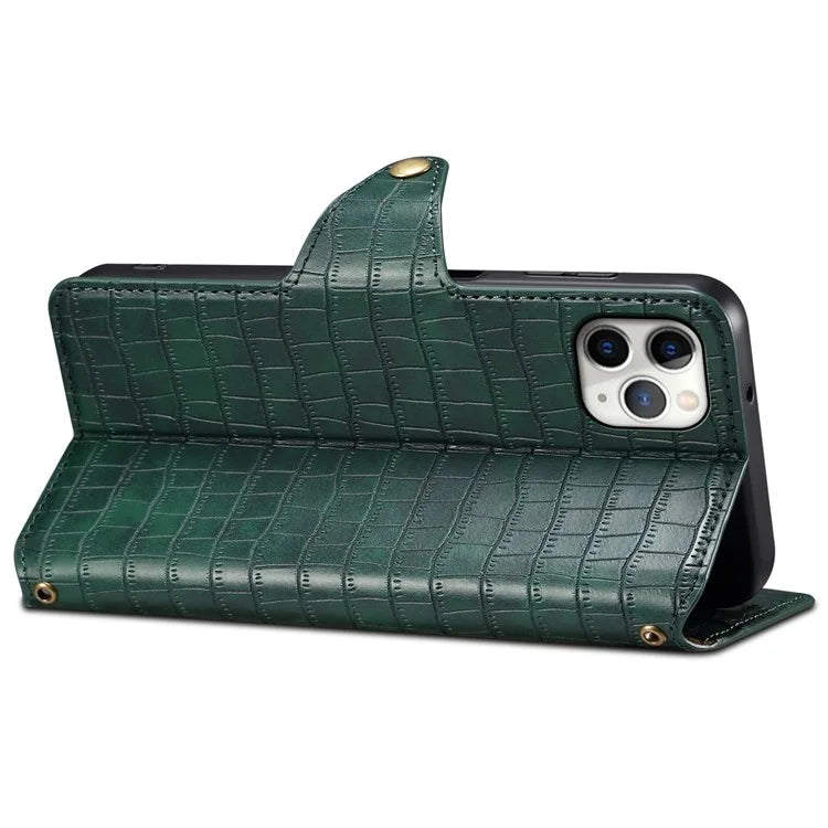 For iPhone 11 Pro Max Magnetic Phone Case PU Leather Magnetic Clasp Wallet Cover