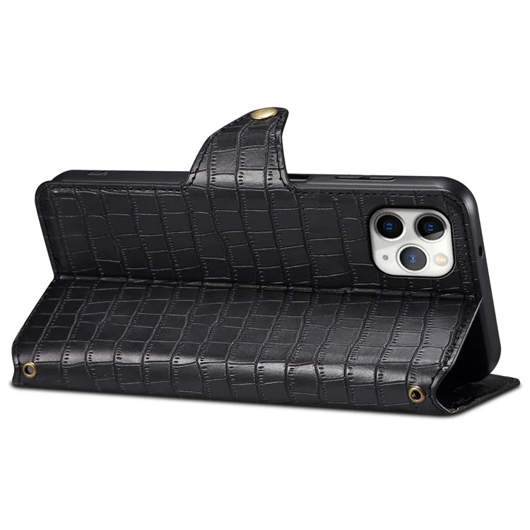 For iPhone 11 Pro Max Magnetic Phone Case PU Leather Magnetic Clasp Wallet Cover