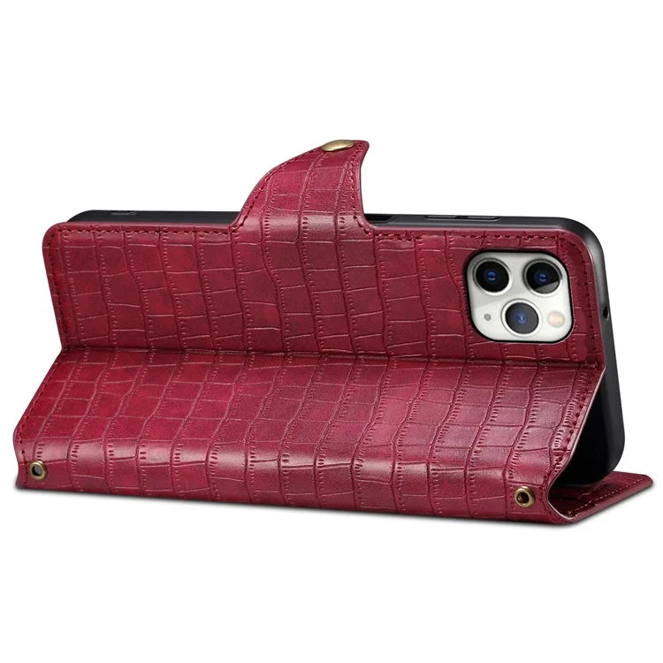 For iPhone 11 Pro Max Magnetic Phone Case PU Leather Magnetic Clasp Wallet Cover