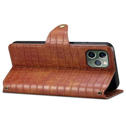 Leather Case for iPhone 12 / 12 Pro Crocodile Texture Wallet Shockproof Phone Cover