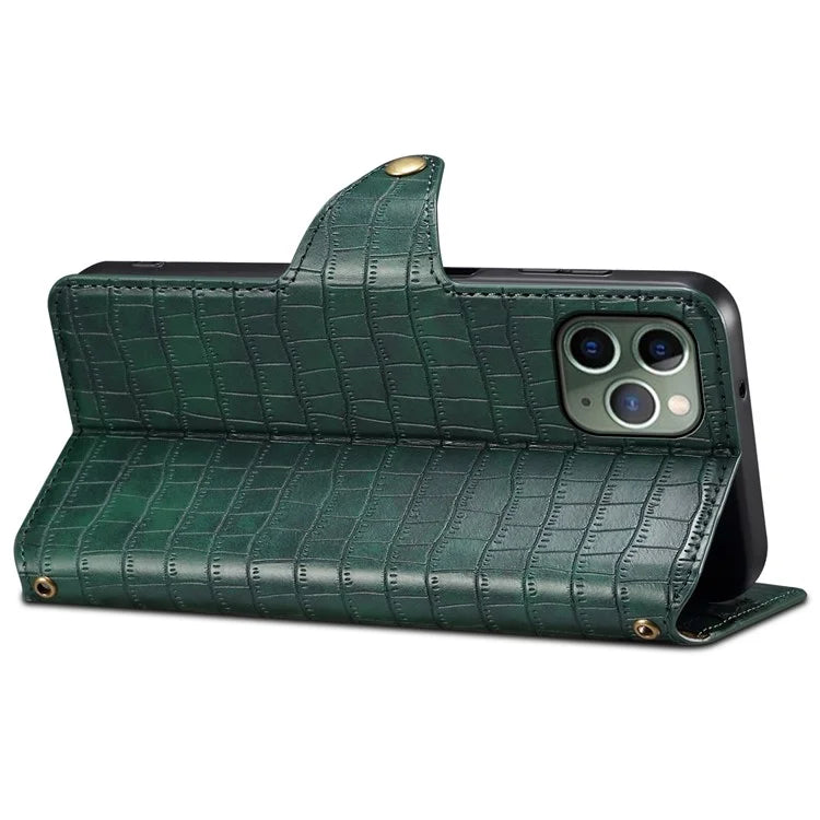 Leather Case for iPhone 12 / 12 Pro Crocodile Texture Wallet Shockproof Phone Cover