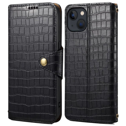 Wallet Cell Phone Cover for iPhone 13 6.1 inch PU Leather Case with Stand Crocodile Texture