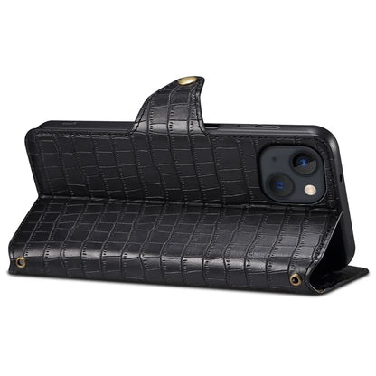 Wallet Cell Phone Cover for iPhone 13 6.1 inch PU Leather Case with Stand Crocodile Texture
