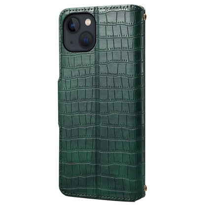 Wallet Cell Phone Cover for iPhone 13 6.1 inch PU Leather Case with Stand Crocodile Texture