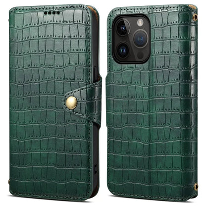 Leather Case for iPhone 13 Pro Drop Protection Crocodile Texture Wallet Phone Cover