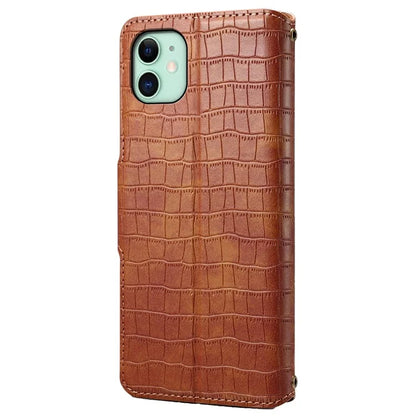 For iPhone 11 Cover Crocodile Texture Leather Case Classic Wallet Stand Cover