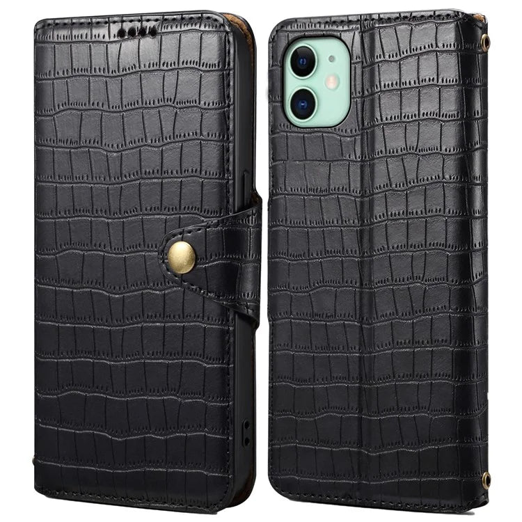 For iPhone 11 Cover Crocodile Texture Leather Case Classic Wallet Stand Cover