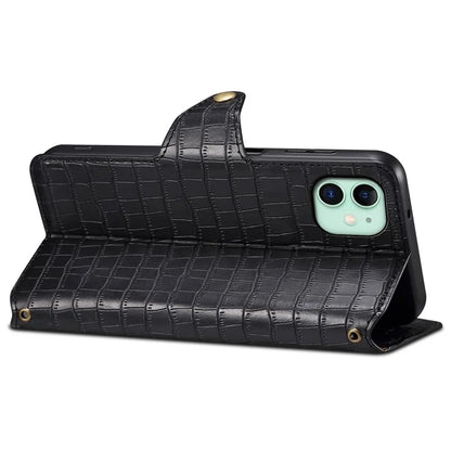 For iPhone 11 Cover Crocodile Texture Leather Case Classic Wallet Stand Cover