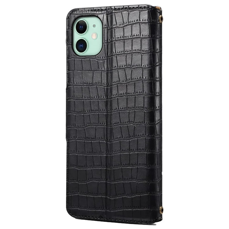 For iPhone 11 Cover Crocodile Texture Leather Case Classic Wallet Stand Cover