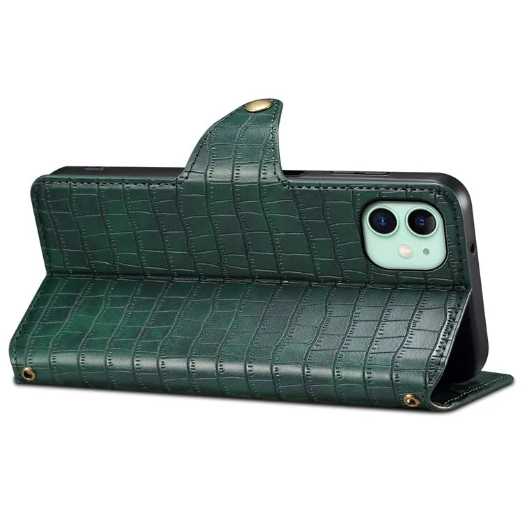 For iPhone 11 Cover Crocodile Texture Leather Case Classic Wallet Stand Cover