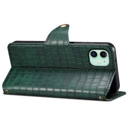 For iPhone 11 Cover Crocodile Texture Leather Case Classic Wallet Stand Cover