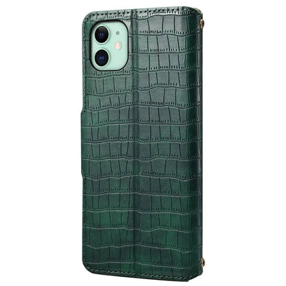For iPhone 11 Cover Crocodile Texture Leather Case Classic Wallet Stand Cover