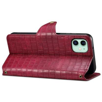 For iPhone 11 Cover Crocodile Texture Leather Case Classic Wallet Stand Cover