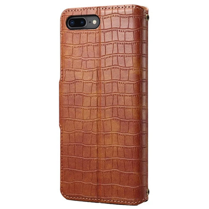 For iPhone 7 Plus / 8 Plus Case Crocodile Texture Leather Wallet Flip Phone Cover