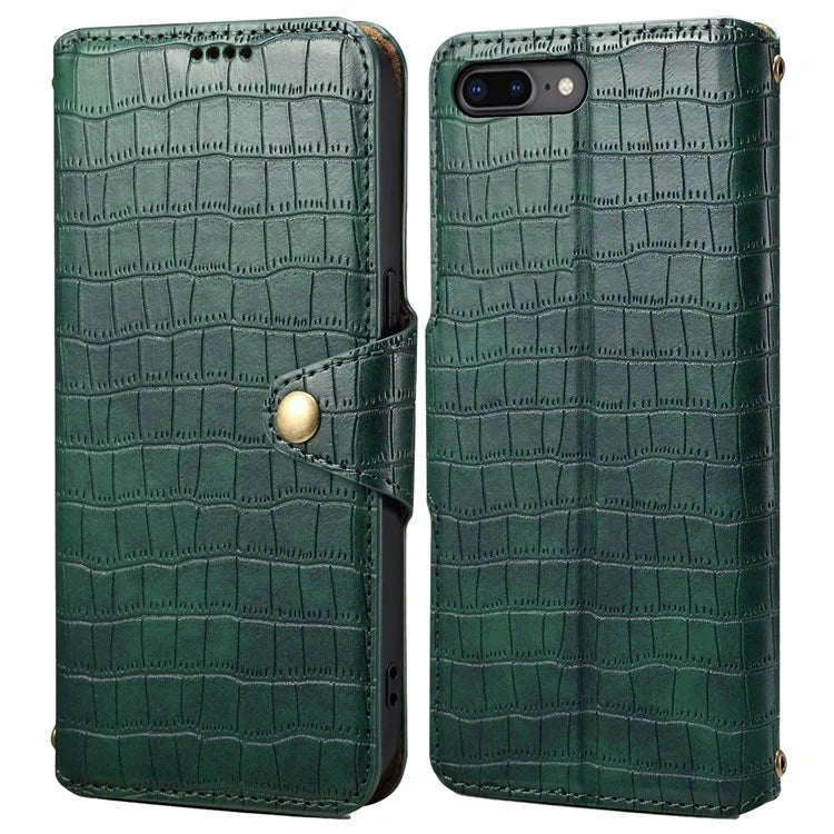 For iPhone 7 Plus / 8 Plus Case Crocodile Texture Leather Wallet Flip Phone Cover