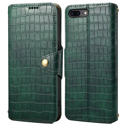 For iPhone 7 Plus / 8 Plus Case Crocodile Texture Leather Wallet Flip Phone Cover