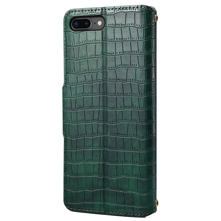 For iPhone 7 Plus / 8 Plus Case Crocodile Texture Leather Wallet Flip Phone Cover