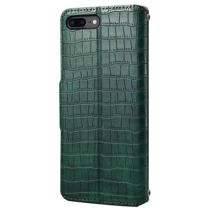For iPhone 7 Plus / 8 Plus Case Crocodile Texture Leather Wallet Flip Phone Cover
