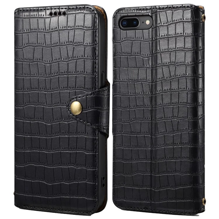 For iPhone 7 Plus / 8 Plus Case Crocodile Texture Leather Wallet Flip Phone Cover
