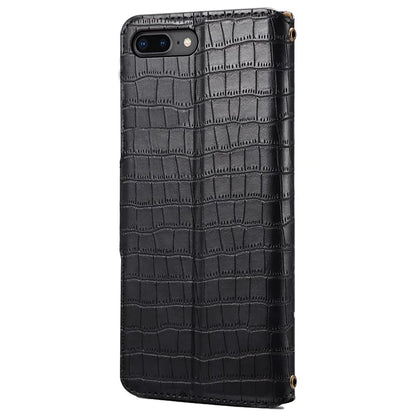 For iPhone 7 Plus / 8 Plus Case Crocodile Texture Leather Wallet Flip Phone Cover