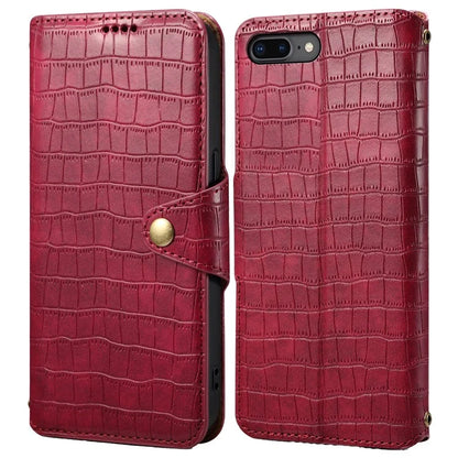 For iPhone 7 Plus / 8 Plus Case Crocodile Texture Leather Wallet Flip Phone Cover