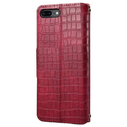 For iPhone 7 Plus / 8 Plus Case Crocodile Texture Leather Wallet Flip Phone Cover