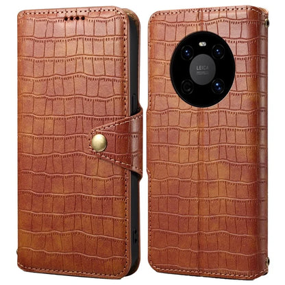 For Huawei Mate 40 Leather Case Crocodile Texture Wallet Full Protection Phone Cover