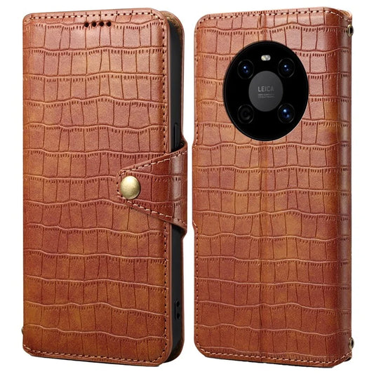For Huawei Mate 40 Leather Case Crocodile Texture Wallet Full Protection Phone Cover