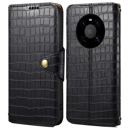 For Huawei Mate 40 Leather Case Crocodile Texture Wallet Full Protection Phone Cover