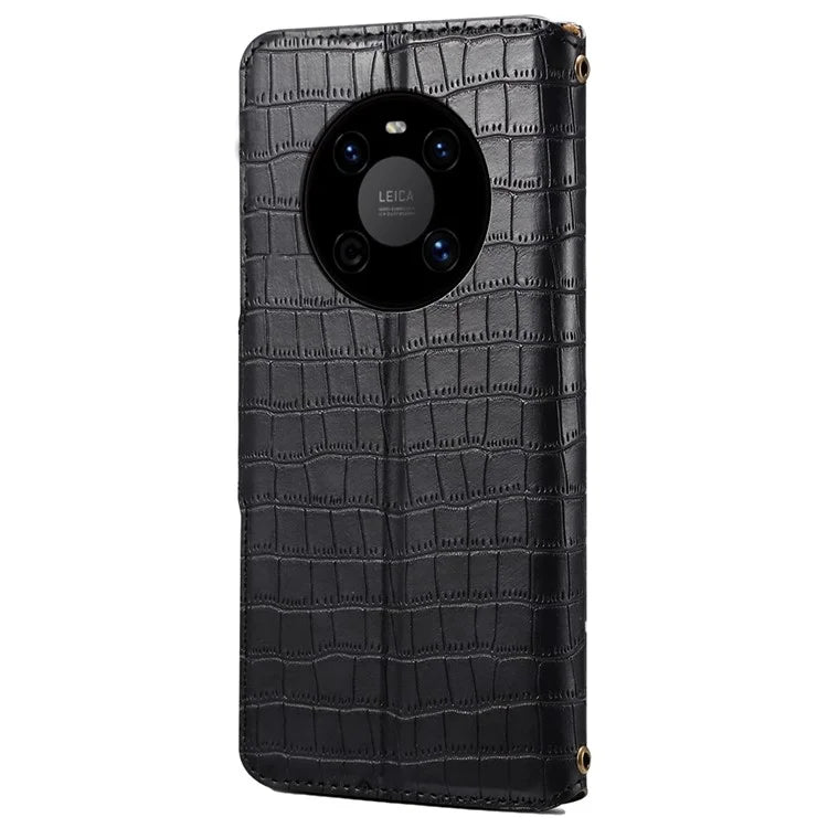 For Huawei Mate 40 Leather Case Crocodile Texture Wallet Full Protection Phone Cover