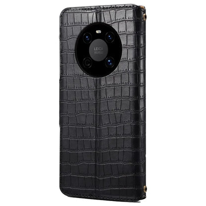 For Huawei Mate 40 Leather Case Crocodile Texture Wallet Full Protection Phone Cover