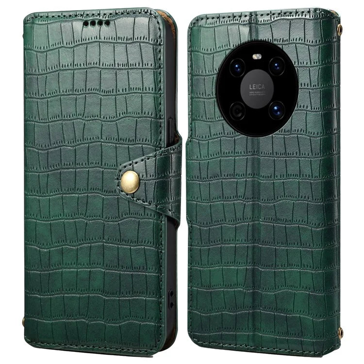 For Huawei Mate 40 Leather Case Crocodile Texture Wallet Full Protection Phone Cover