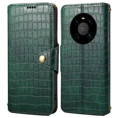 For Huawei Mate 40 Leather Case Crocodile Texture Wallet Full Protection Phone Cover
