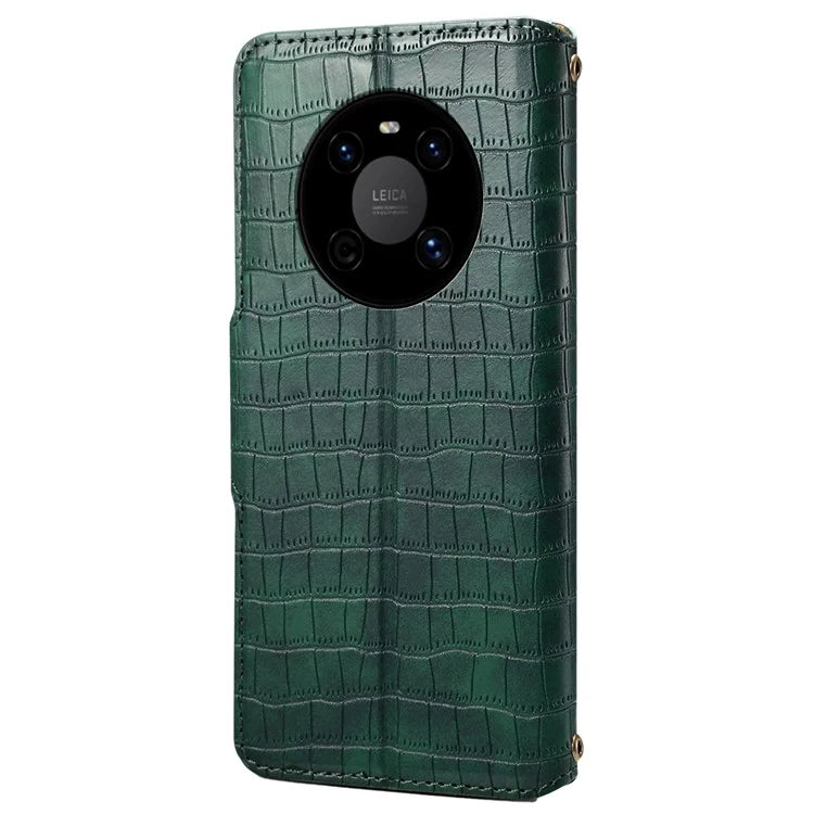 For Huawei Mate 40 Leather Case Crocodile Texture Wallet Full Protection Phone Cover