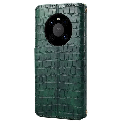 For Huawei Mate 40 Leather Case Crocodile Texture Wallet Full Protection Phone Cover