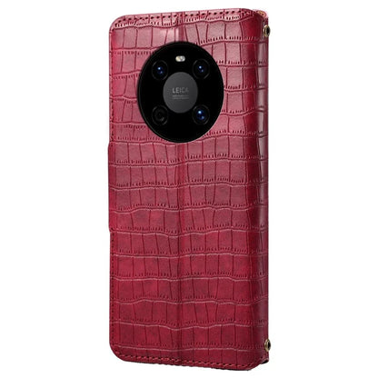 For Huawei Mate 40 Leather Case Crocodile Texture Wallet Full Protection Phone Cover