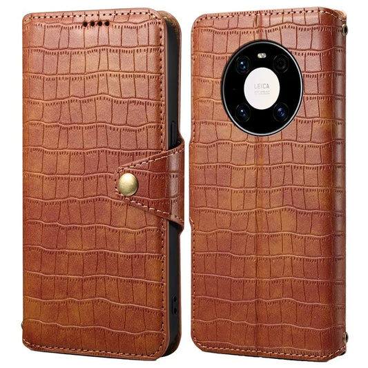 For Huawei Mate 40 Pro 4G / Mate 40 Pro 5G Case Leather Crocodile Texture Magnetic Folio Phone Cover