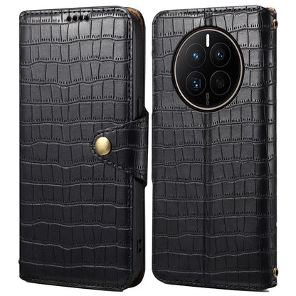For Huawei Mate 50 4G Wallet Case Crocodile Texture Leather+TPU Phone Cover