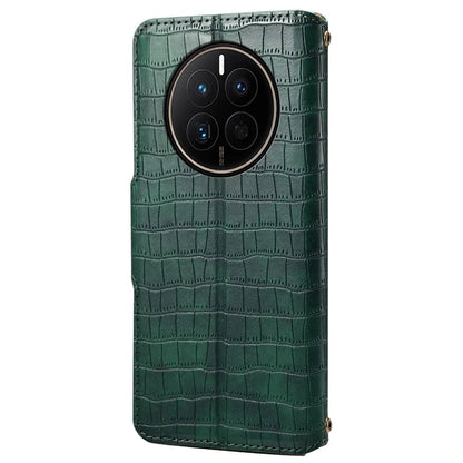 For Huawei Mate 50 4G Wallet Case Crocodile Texture Leather+TPU Phone Cover