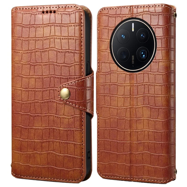 For Huawei Mate 50 Pro 4G Stand Case Crocodile Texture Wallet Leather Phone Cover
