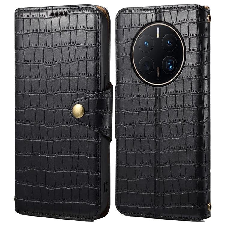 For Huawei Mate 50 Pro 4G Stand Case Crocodile Texture Wallet Leather Phone Cover