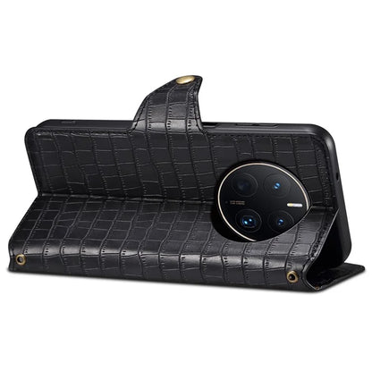 For Huawei Mate 50 Pro 4G Stand Case Crocodile Texture Wallet Leather Phone Cover