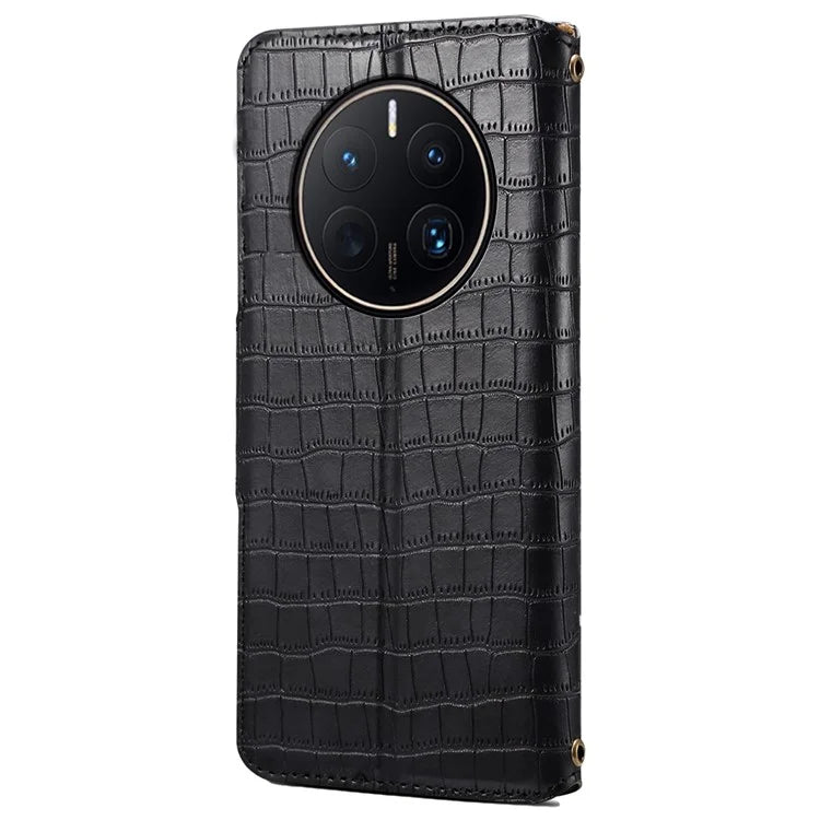 For Huawei Mate 50 Pro 4G Stand Case Crocodile Texture Wallet Leather Phone Cover