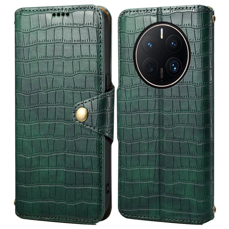 For Huawei Mate 50 Pro 4G Stand Case Crocodile Texture Wallet Leather Phone Cover