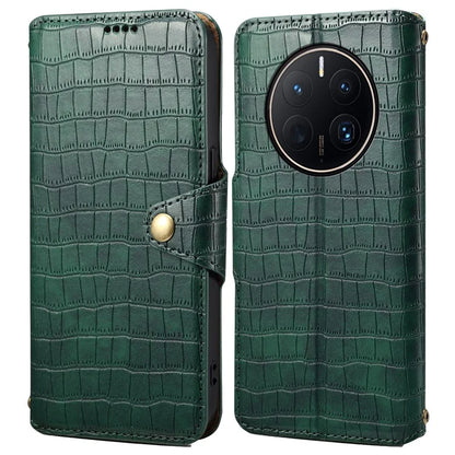 For Huawei Mate 50 Pro 4G Stand Case Crocodile Texture Wallet Leather Phone Cover